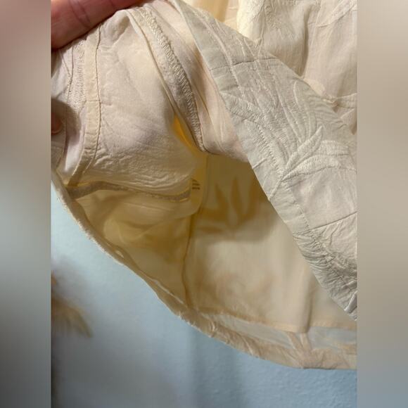 Jen’s Pirate Booty Cream Embroidered Leaf Puff Sleeve Mini Bodycon Boho Dress M - Picture 7 of 7